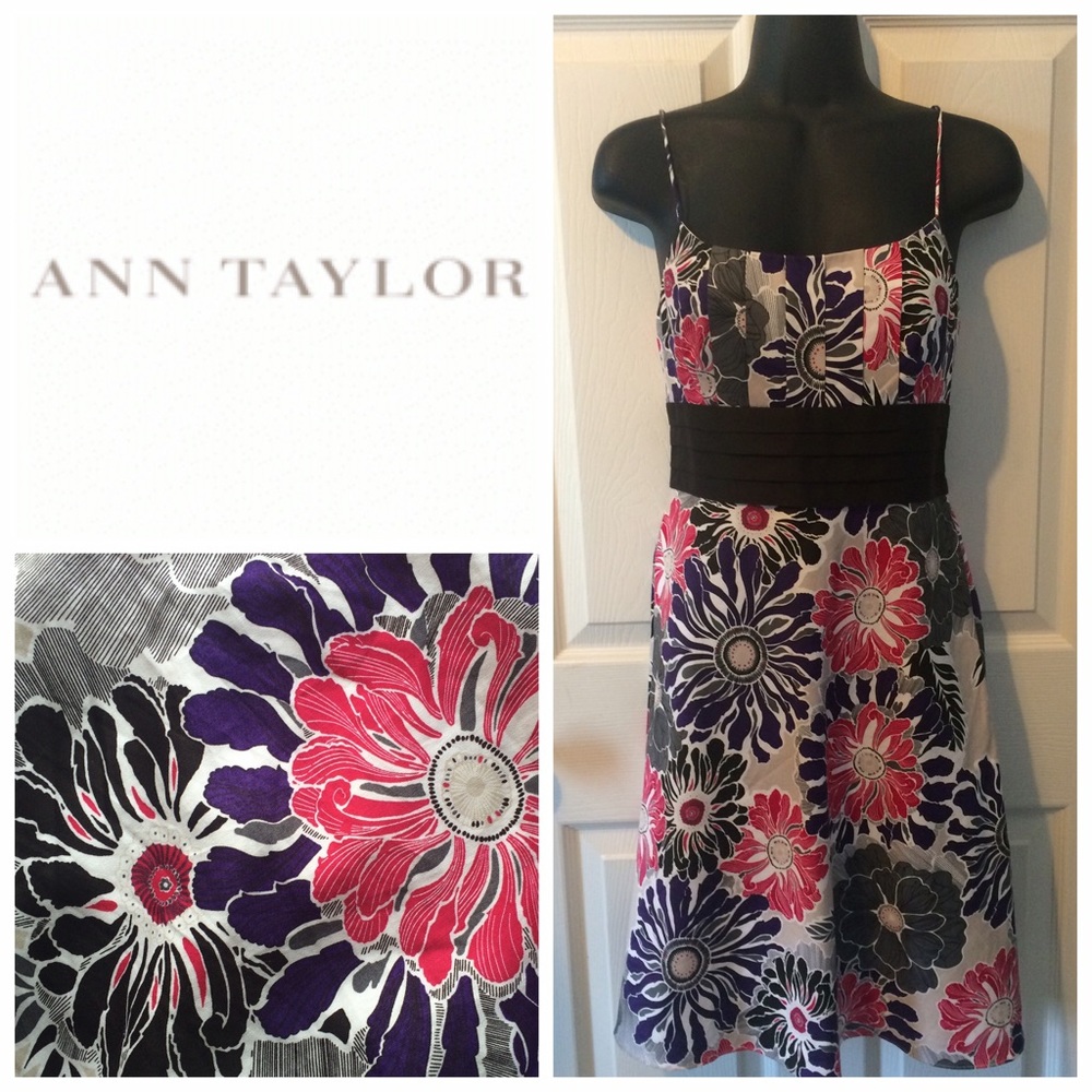 Wide-Waistband Dress - Pink/Purple/Black